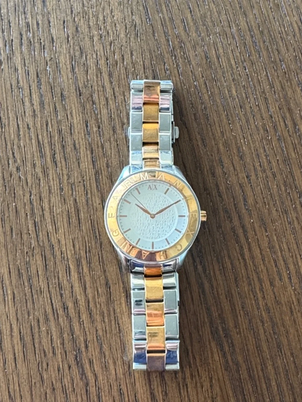 Armani Exchange Two-Tone Gold and Silver Bracelet Watch